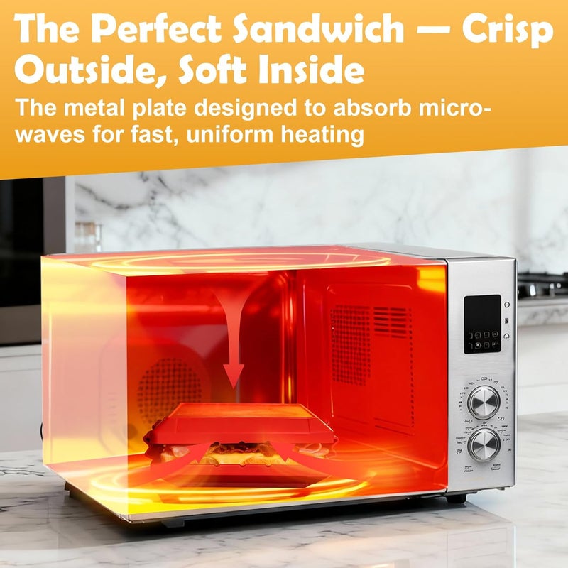 HJ Microwave Sandwich Maker, Microwave Toaster with Adjustable Silicone Strap, Removable Non-Stick Microwave Grilled Cheese Maker, Microwave Grill Crispy, Melted in Minutes for Travel, Office, Dorm, Home - Image 5